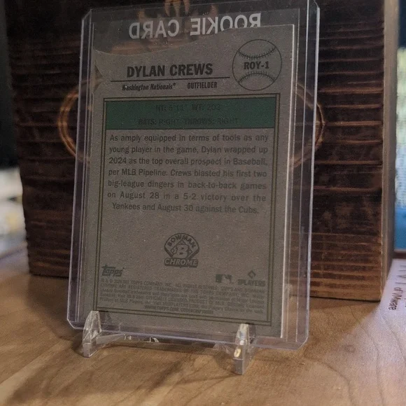 2025 Bowman Chrome Dylan Crews ROY Favorites Diecard Rookie Card Nationals - Picture 2 of 2